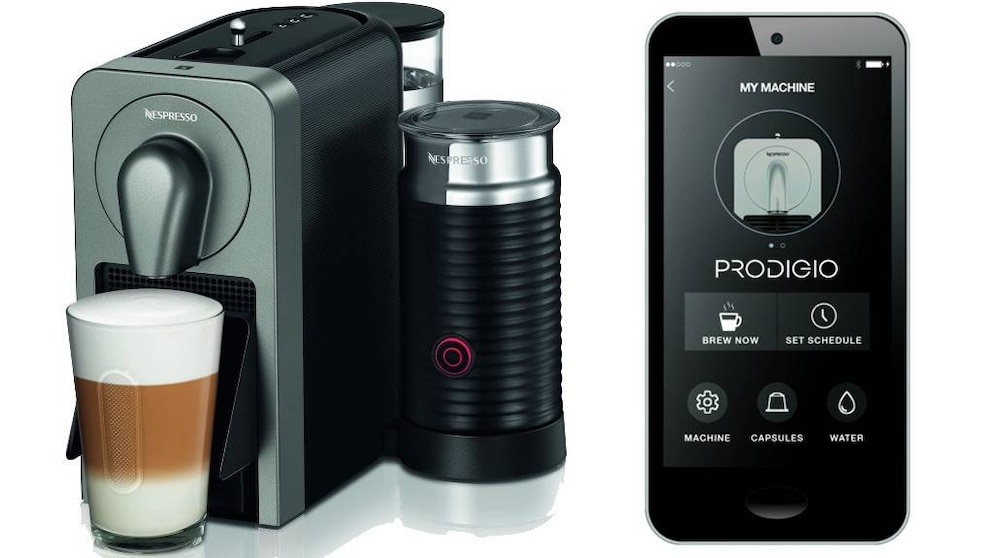  Die Krups Prodigio ist die erste Nespresso-Kapselmaschine mit Smartphone-App-Bedienung. <br>Foto: Nespresso