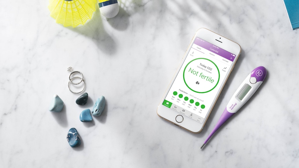 Ein Fieberthermometer und die App reichen, um mit „Natural Cycle“ zu verhüten. 