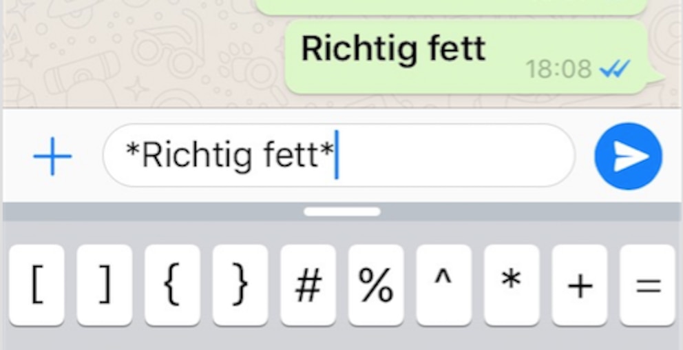 Text zwischen zwei Sternchen bei WhatsApp