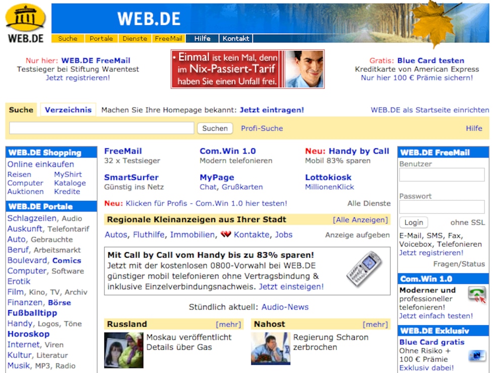 Die Seite web.de existiert auch heute noch.