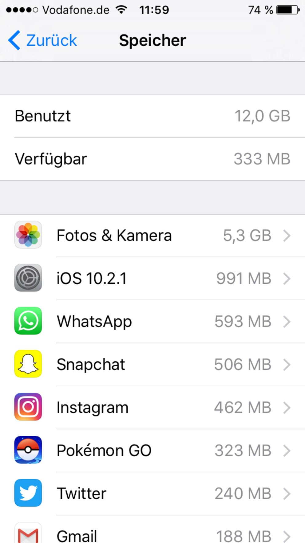 So können Sie Ihren Speicherplatz auf dem iPhone überprüfen.
