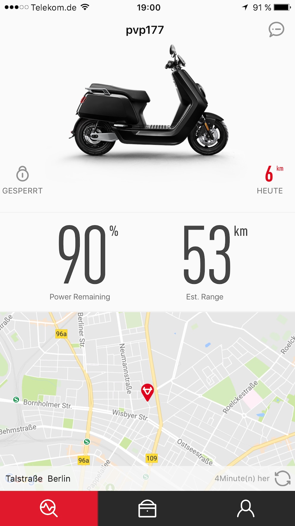  Der Roller liefert regelm&auml;&szlig;ig seinen Standort via GPS an die zugeh&ouml;rige App. Foto: TECHBOOK