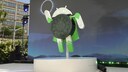 Android-Männchen mit Oreo-Keks bei der Vorstellung von Android Oreo