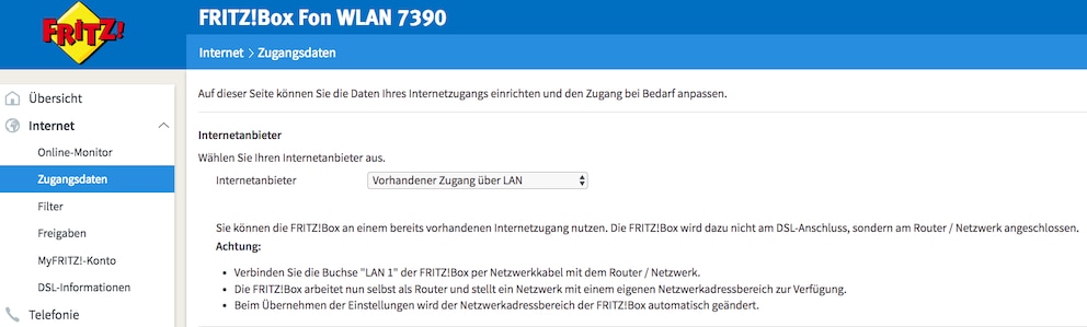  Auch Fritzbox-Modelle mit eingebautem Modem können Sie nur als Router verwenden. Dafür müssen Sie in den Einstellungen jedoch ein paar Dinge ändern. Foto: TECHBOOK