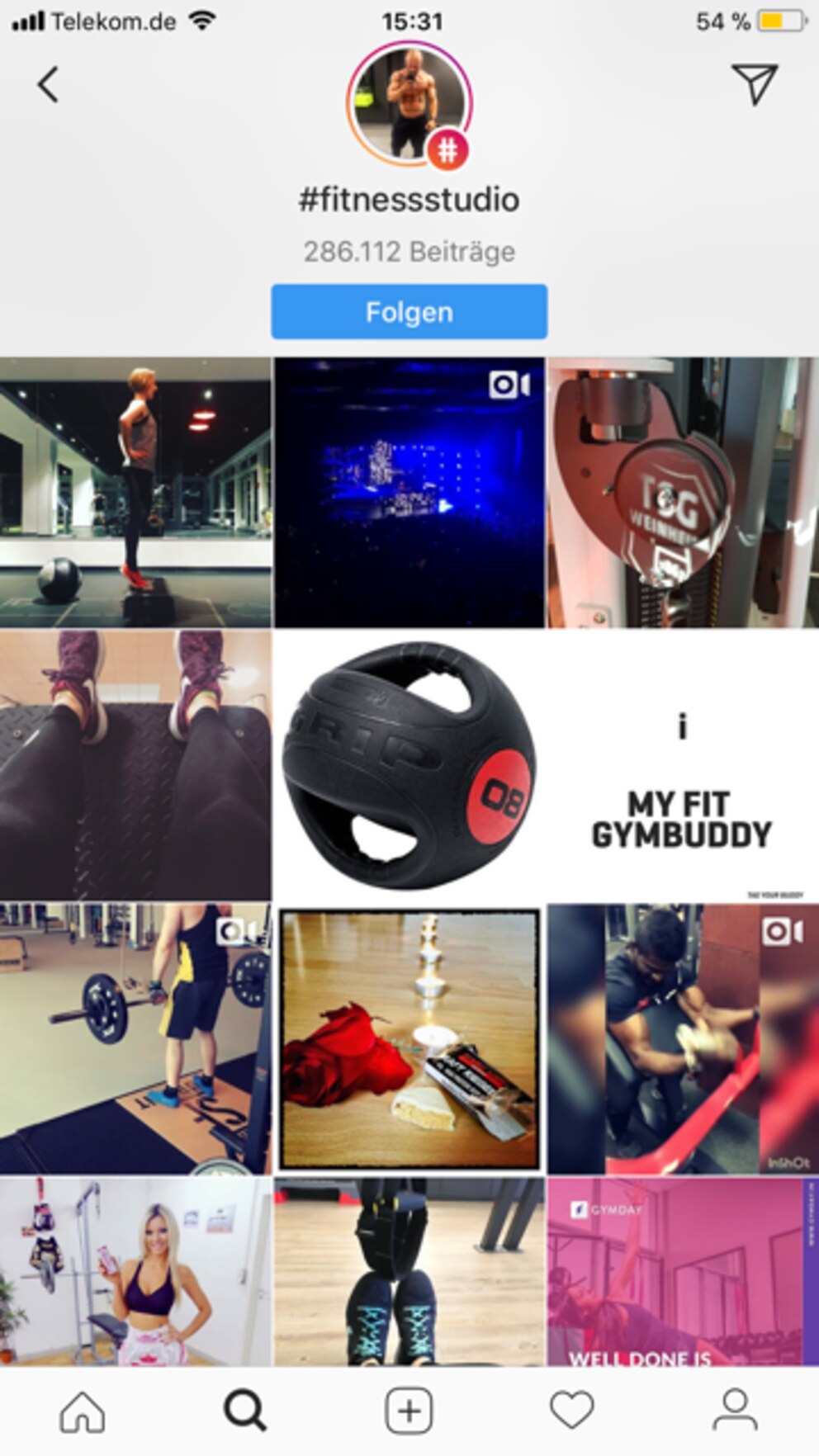 Instagram Feed eines Hashtags