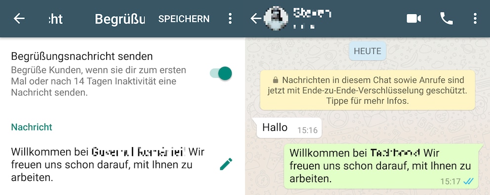 WhatsApp Business Schnellantworten