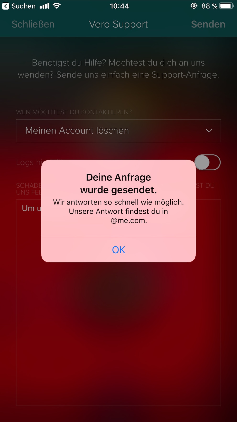 Vero App löschen