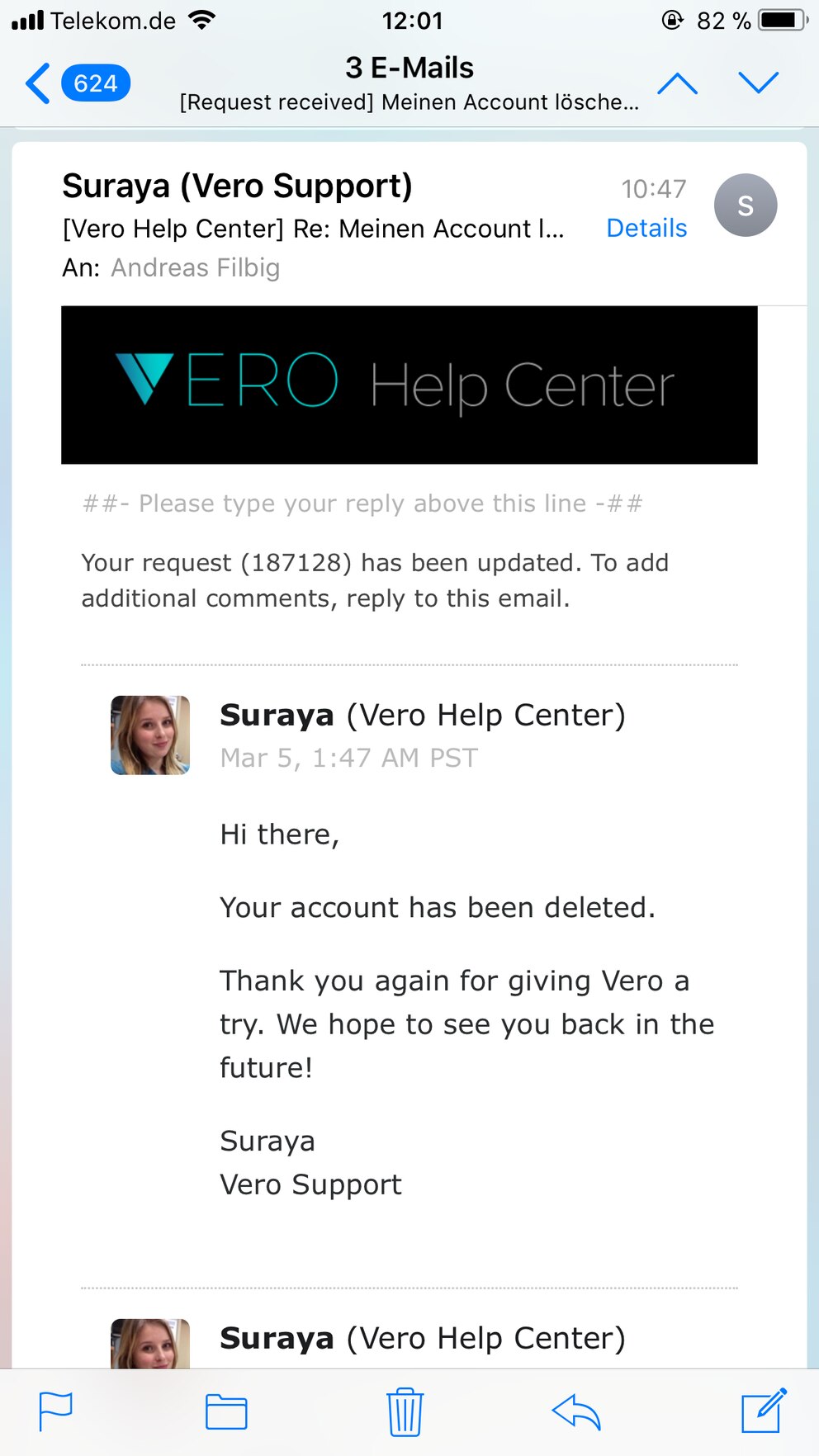 Vero Support Mail