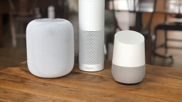 Apple Homepod, Google Home, Amazon Echo