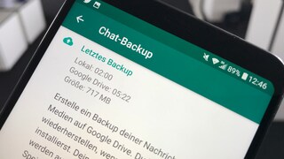 Chat-Backup-Fenster in WhatsApp