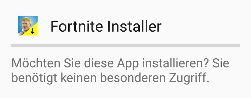 Fortnite Installer keinen besonderen Zugriff