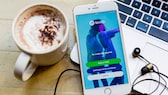 Spotify auf dem Smartphone mit Kopfhörern