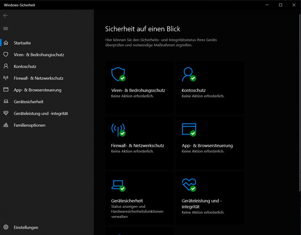  Das neue Windows-Sicherheitszentrum<br>Foto: TECHBOOK