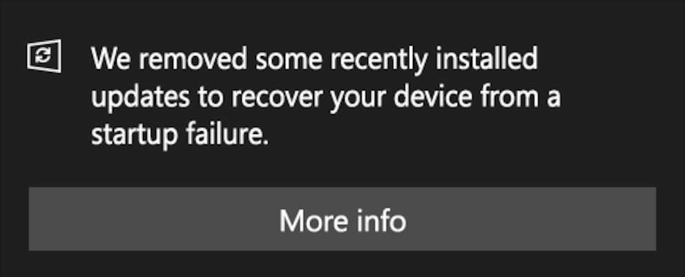 Windows update removed