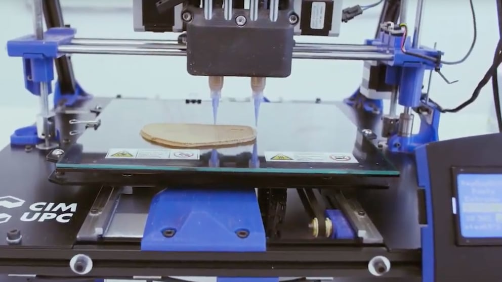 3D-Drucker druckt ein Steak