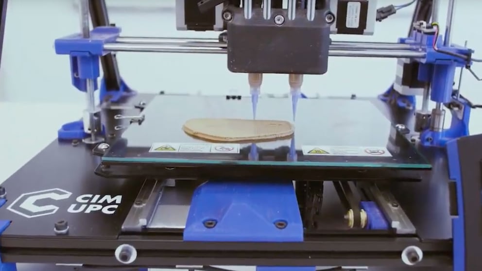 3D-Drucker druckt ein Steak