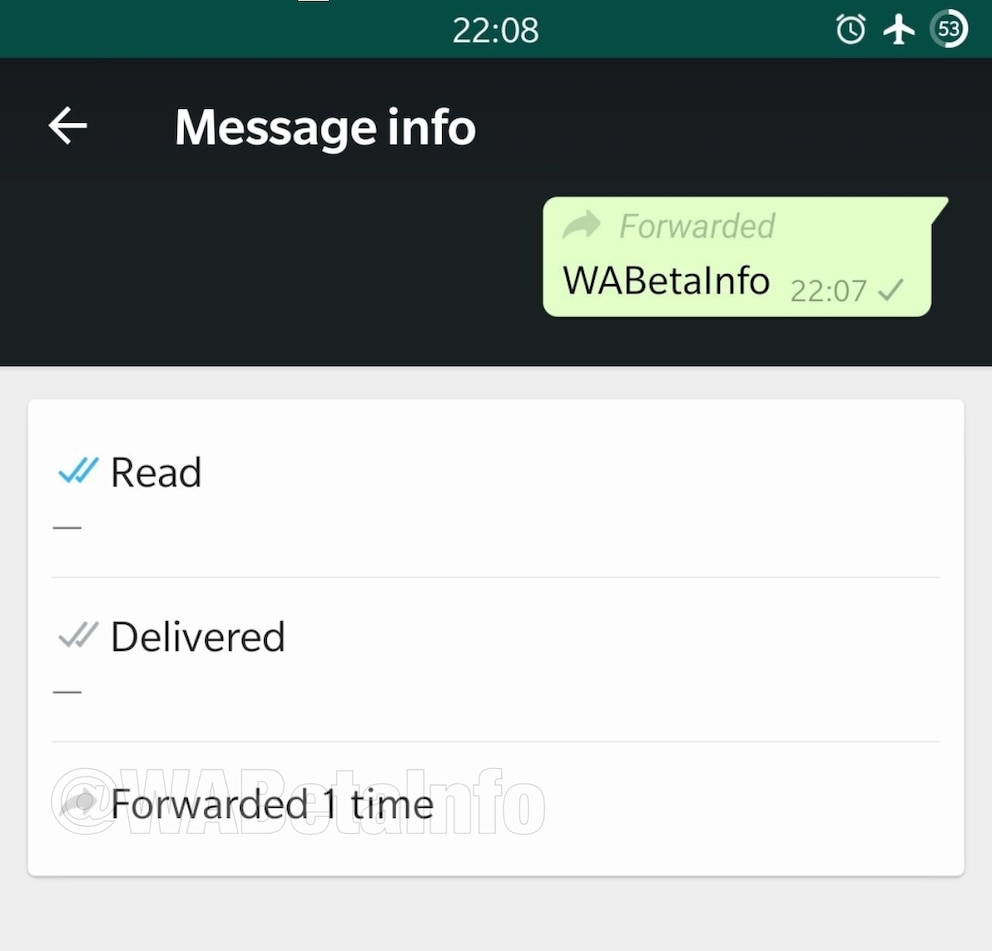 WhatsApp Weiterleiten-Info
