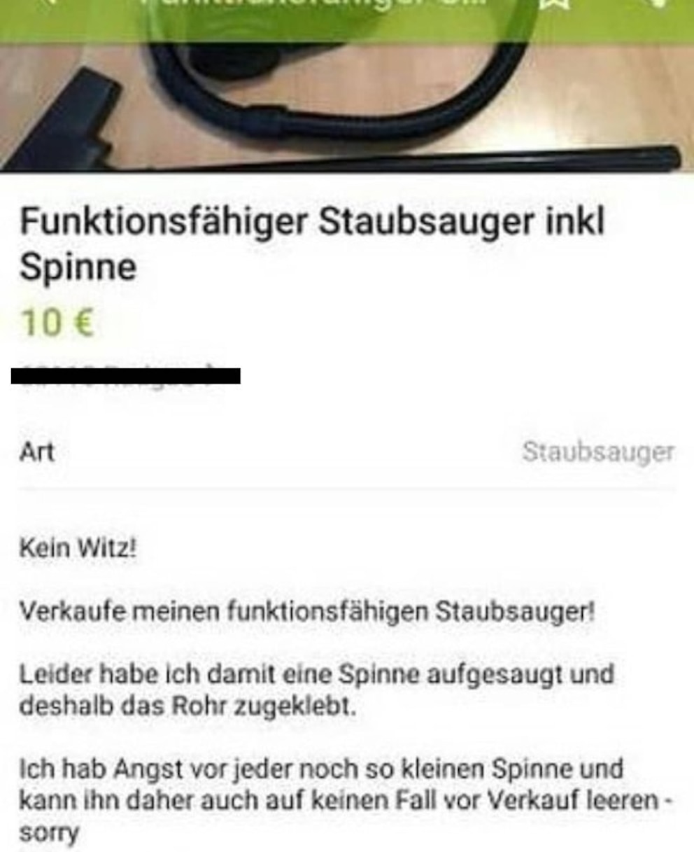 Ebay Kleinanzeigen Staubsauger mit Spinne