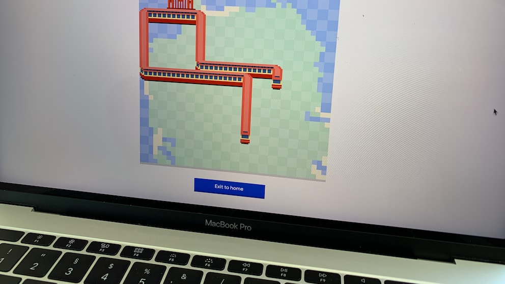 Google Maps Snake im Browser auf einem MacBook Pro