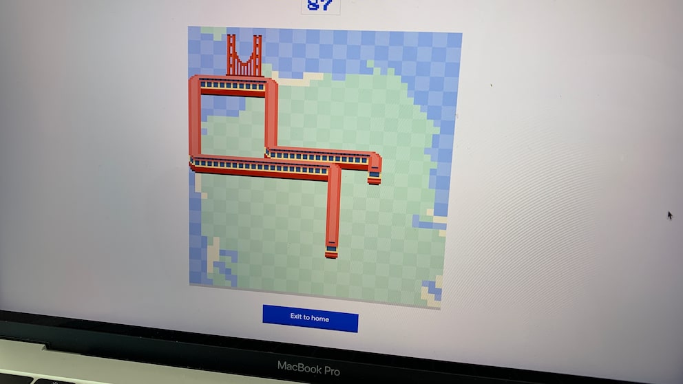 Google Maps Snake im Browser auf einem MacBook Pro