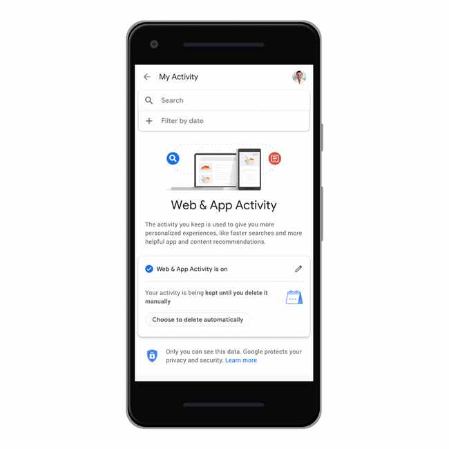 google activity auto delete