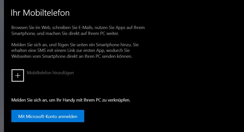 Smartphone mit Windows 10 verbinden