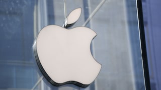 Apple Logo an Hauswand