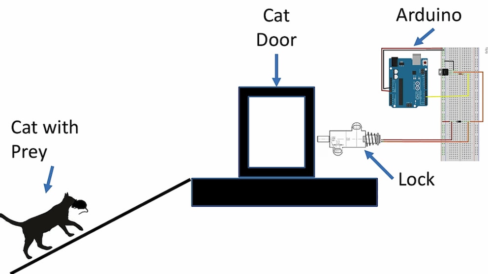 Benjamin Hamm automatische Katzenklappe Übersichtsplan