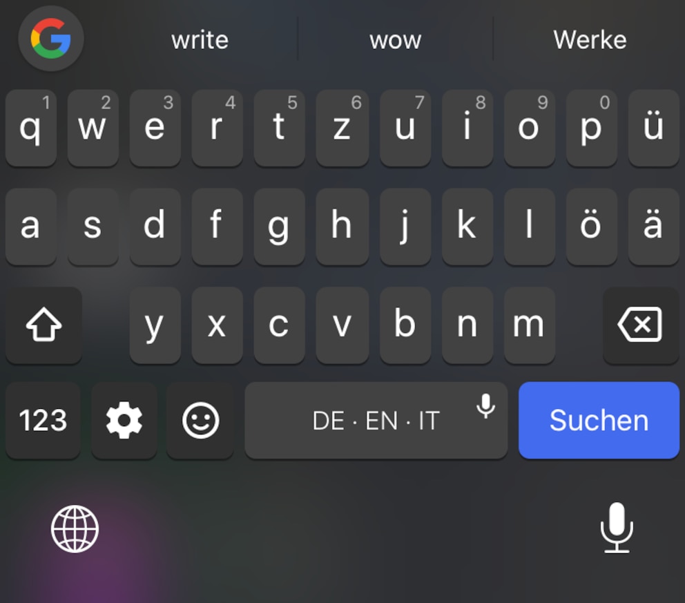 iPhone-Tastatur Gboard