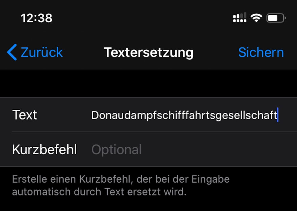 iPhone Textersetzung