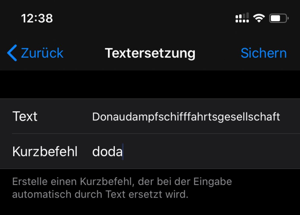 iPhone Textersetzung