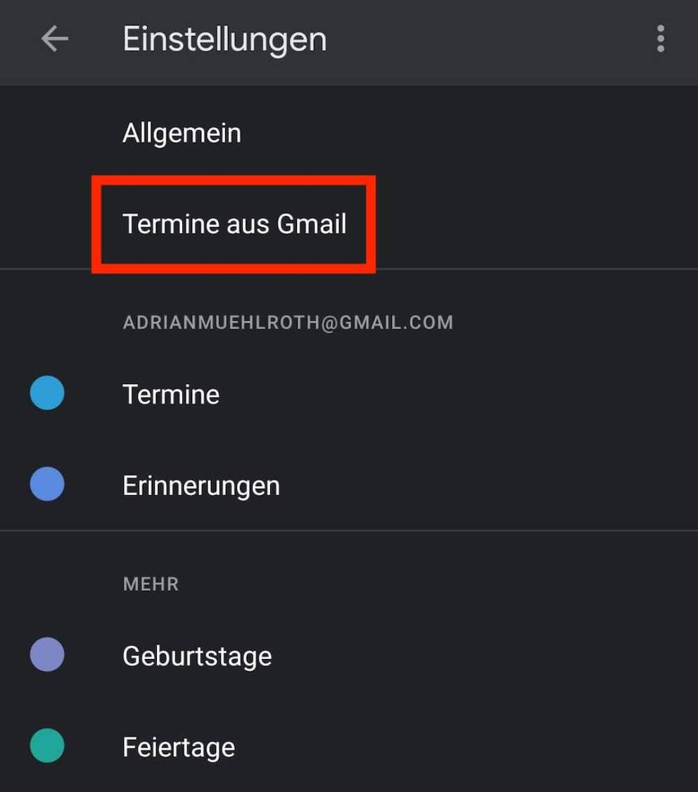 Google Calendar Android