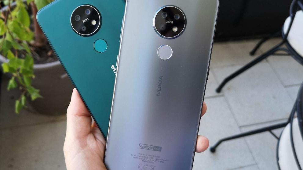 Nokia 7.2 in Silber und Grün