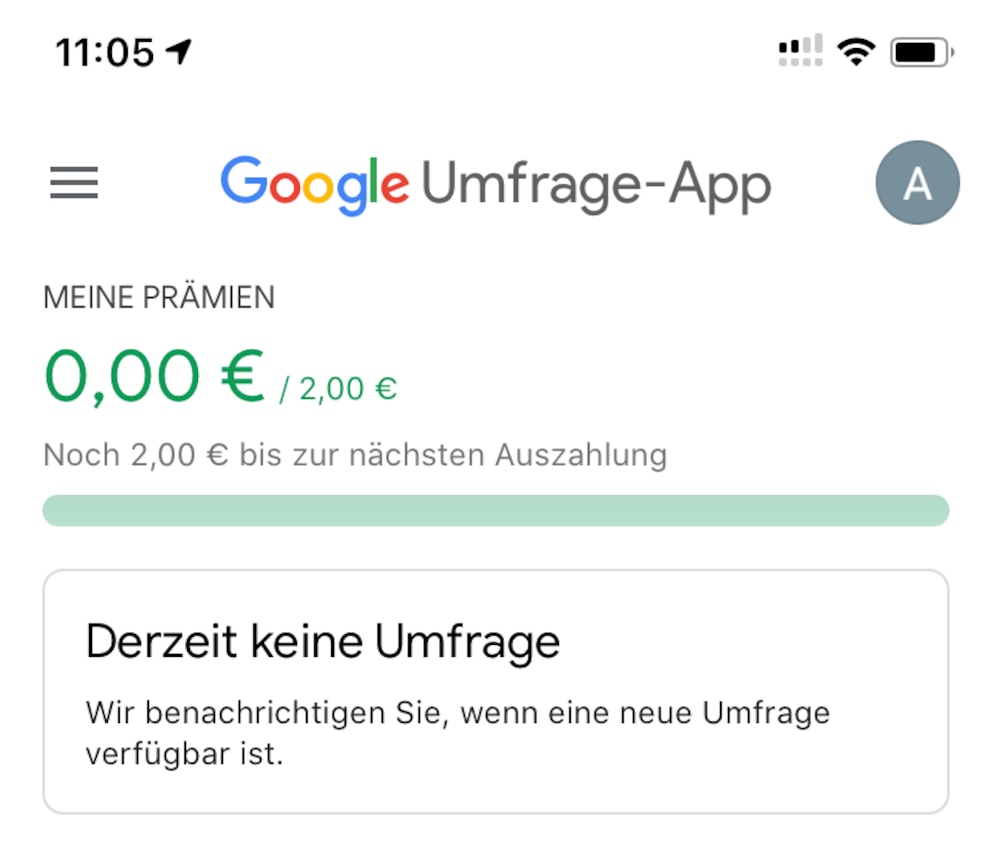 Google Opinion Rewards auf dem iPhone