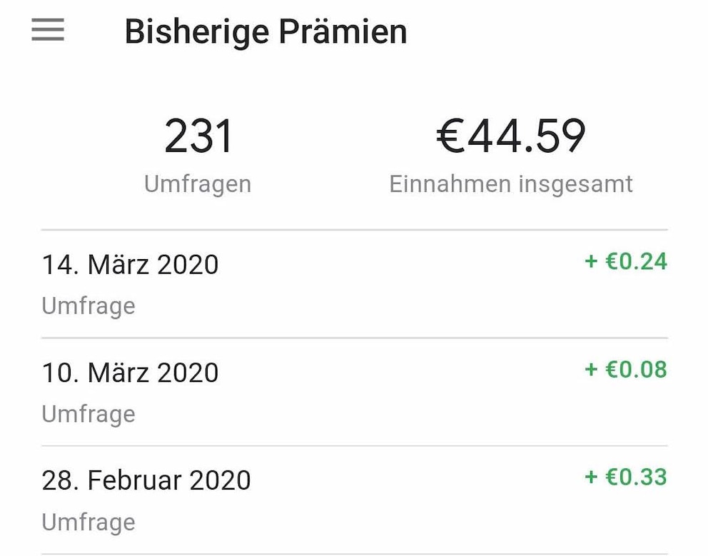 Google Opinion Rewards Prämien auf Android