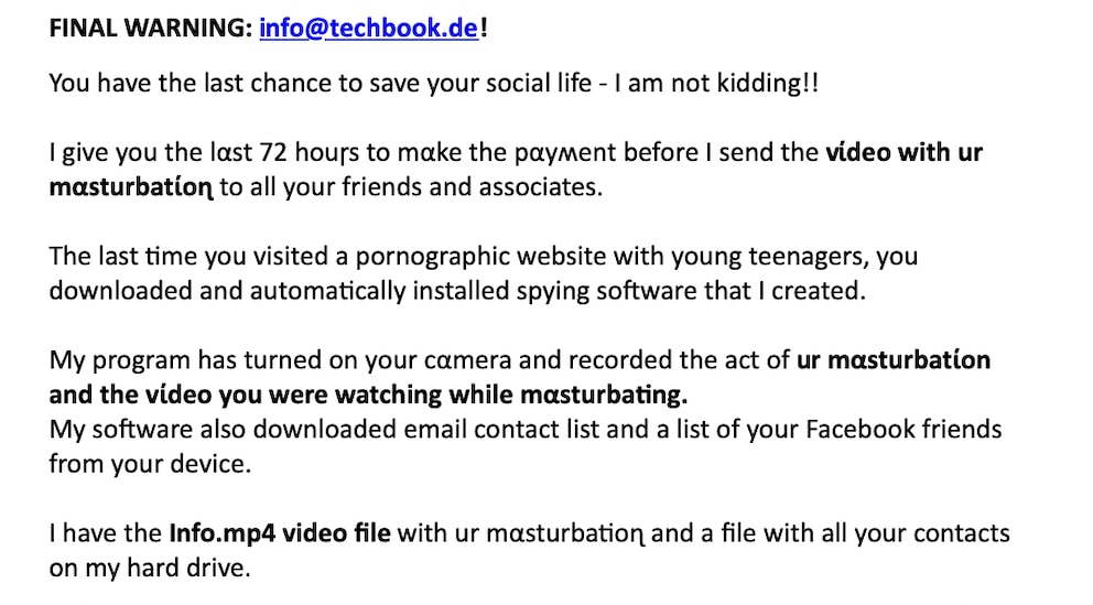  Mit Panikmache wird hier versucht Geld zu erpressen