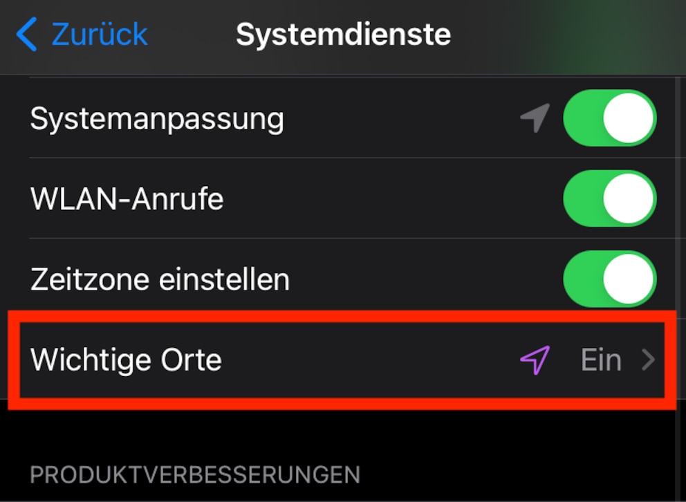 iPhone versteckte Karte