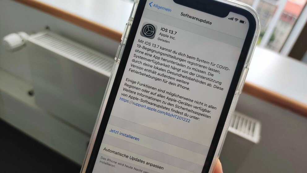 iOS 13.7 auf dem iPhone