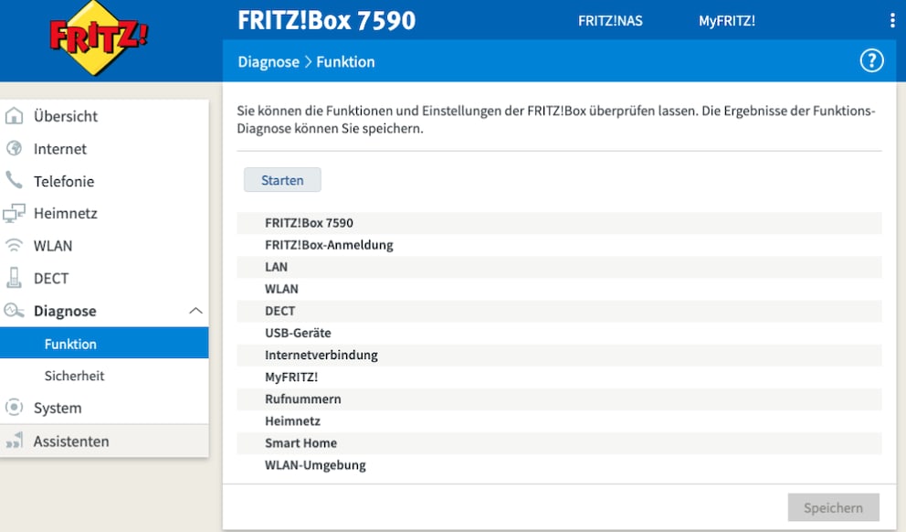 Fritzbox Menu