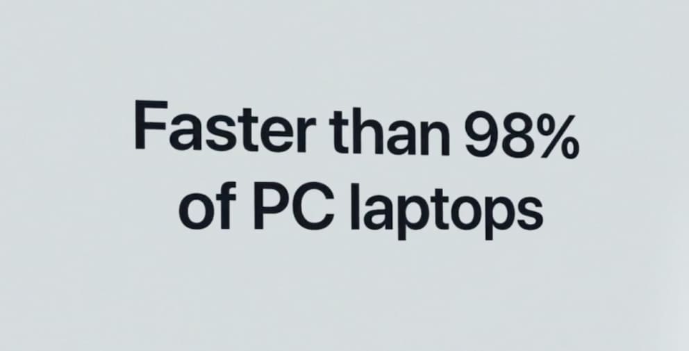 The MacBook Air is said to be 'faster than 98 percent of PC laptops'