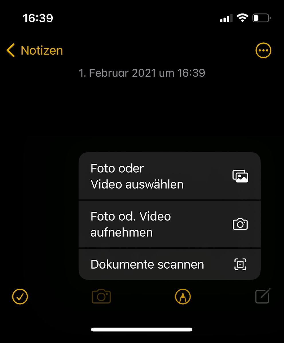 Notizen-App auf iPhone