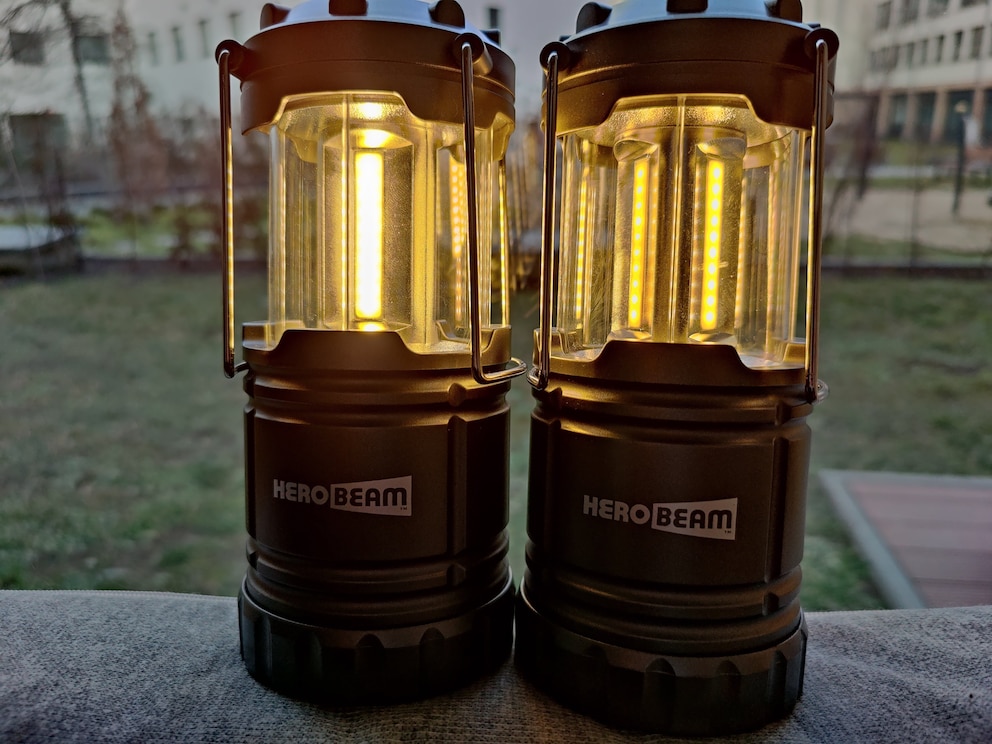 Test Batterien mit Camping-LED-Lampen