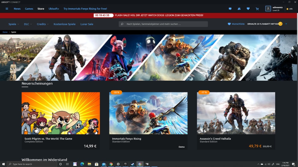 Alternative to Steam: Gaming platform Ubisoft Connect