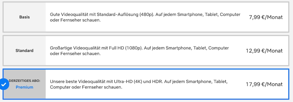 Netflix Preise in 2021
