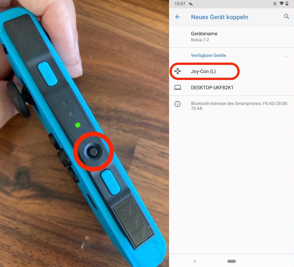 Joy Con mit Smartphone verbinden