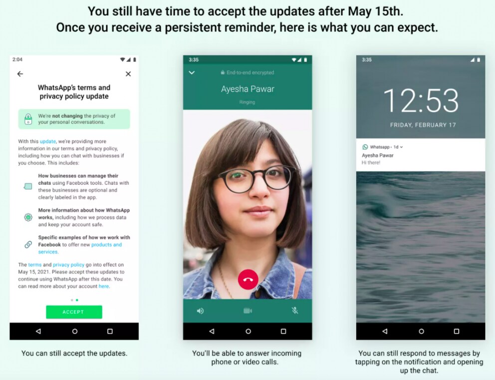 Accept new WhatsApp terms