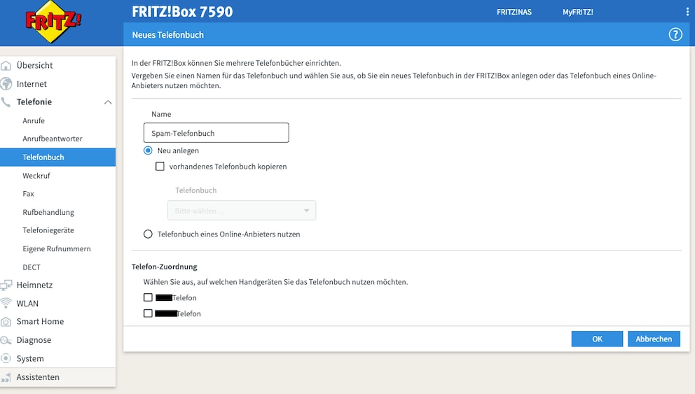 Spam-Telefonbuch in der Fritzbox anlegen