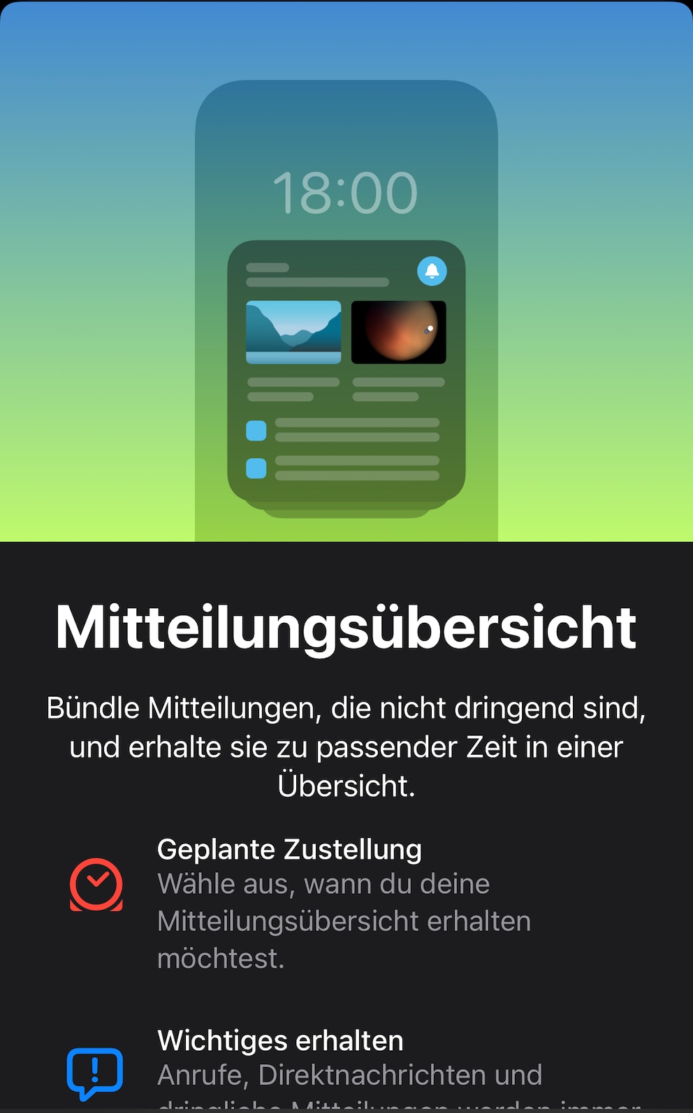 Mitteilungsübersicht iOS 15