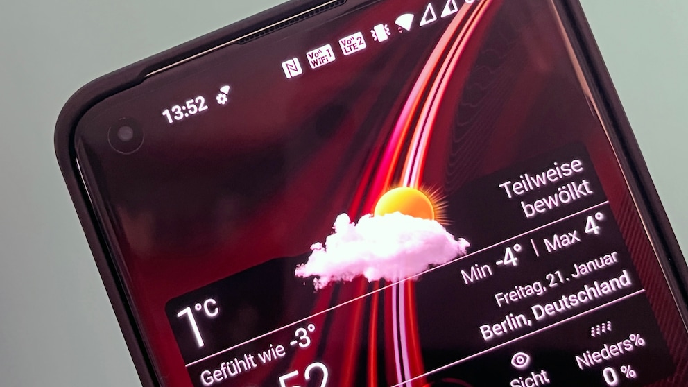 Android-Smartphone Symbolleiste