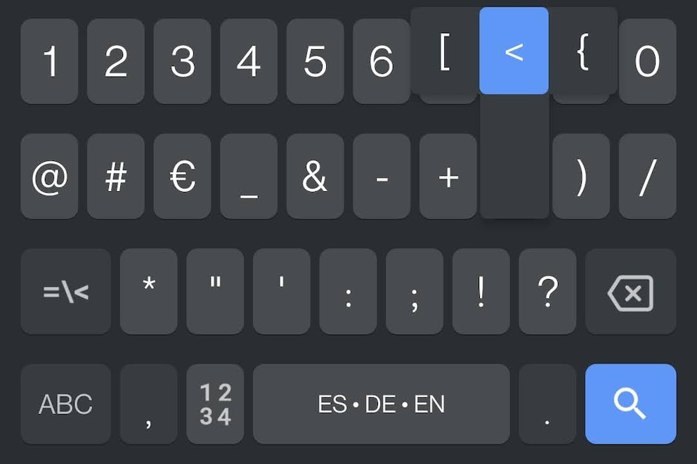 Zeichen auf der Smartphone-Tastatur Gboard